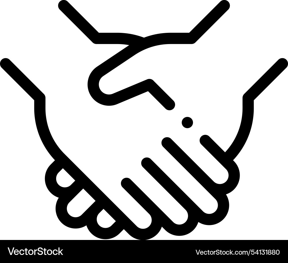 Hands icon thin linear style design isolated Hands icon thin linear style design isolated vector image