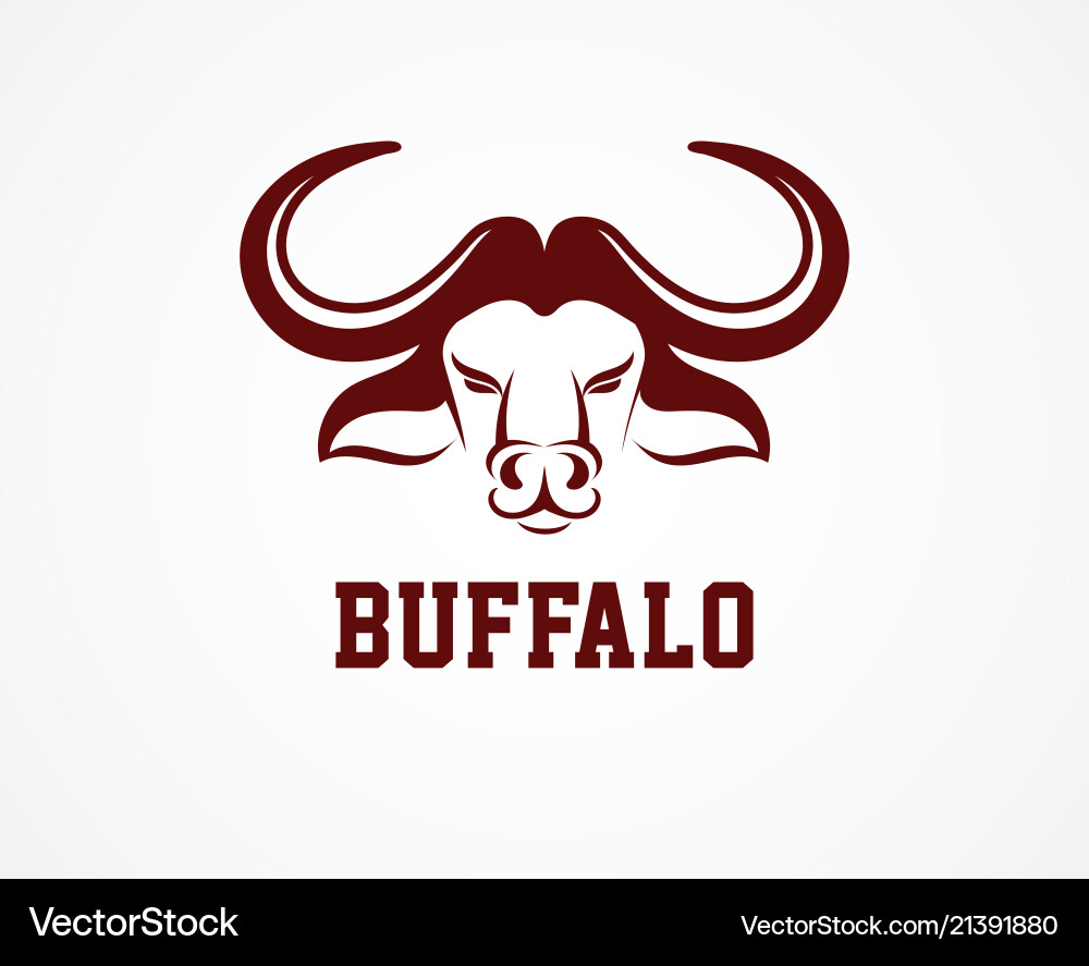 Head of bull buffalo logo and symbol vector image