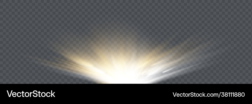 Light flare special effect with rays vector image