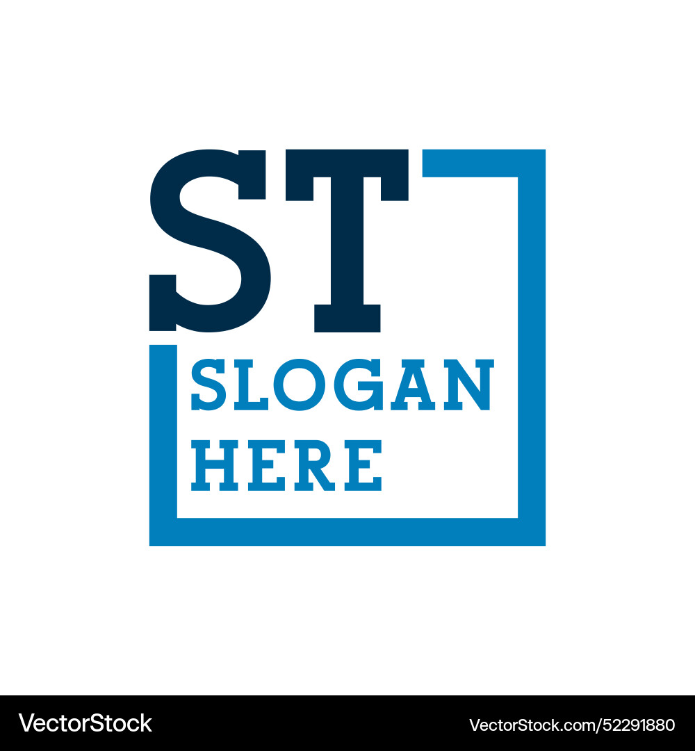 Minimal initials logo letters s and t st initial Vector Image