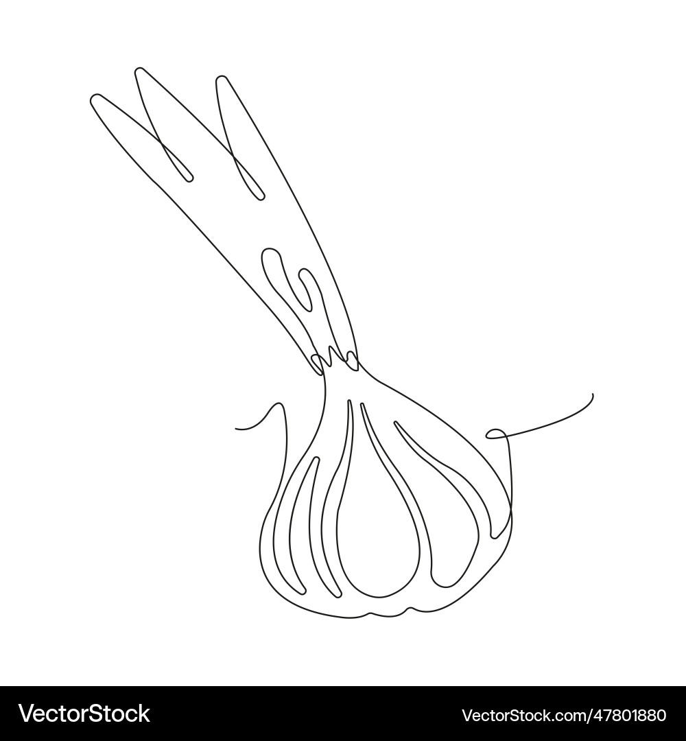 Onion in continuous line art drawing style Onion in continuous line art drawing style vector image
