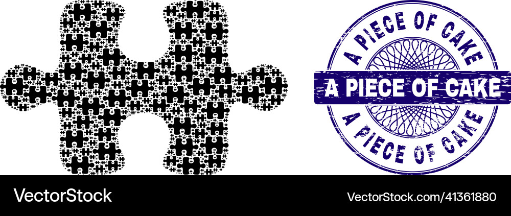 Puzzle item recursion composition Puzzle item recursion composition vector image