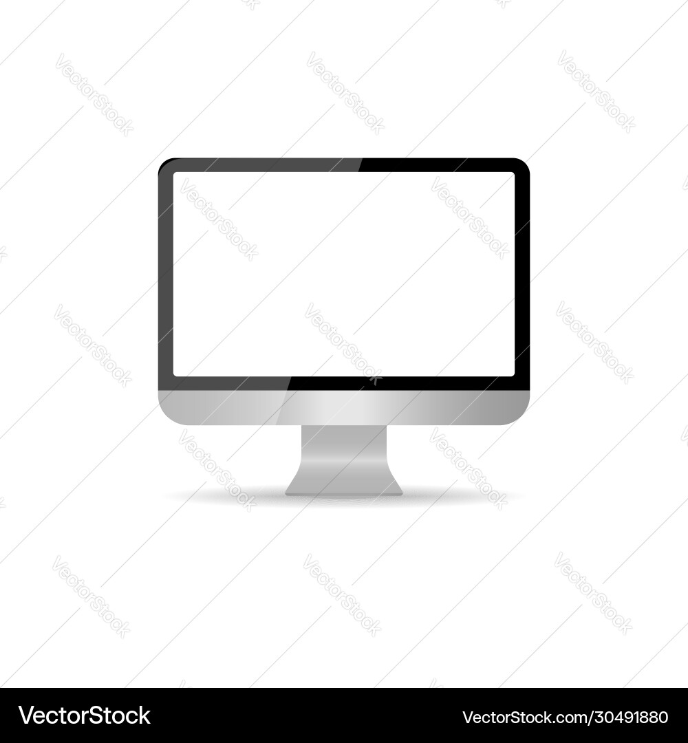 Realistic Blank Computer Monitor vector image