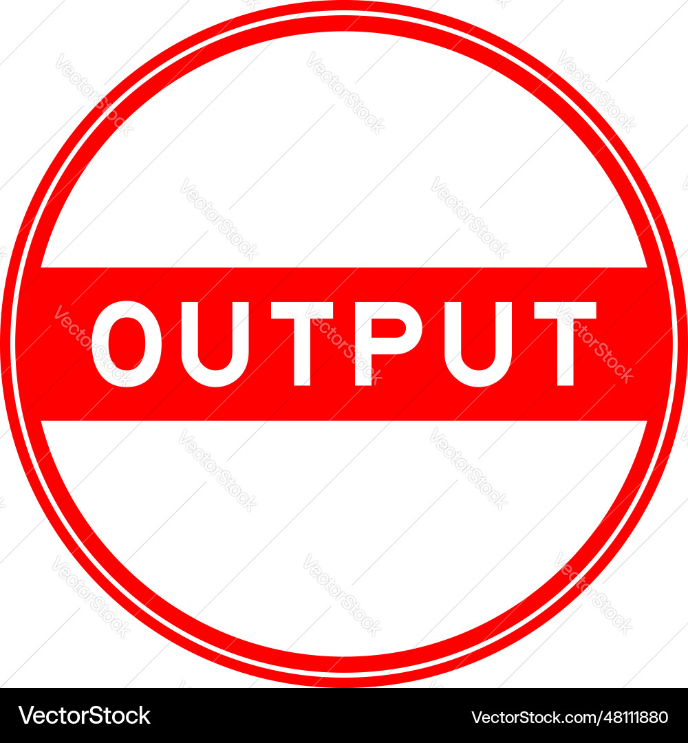 Red color round seal sticker in word output Red color round seal sticker in word output vector image