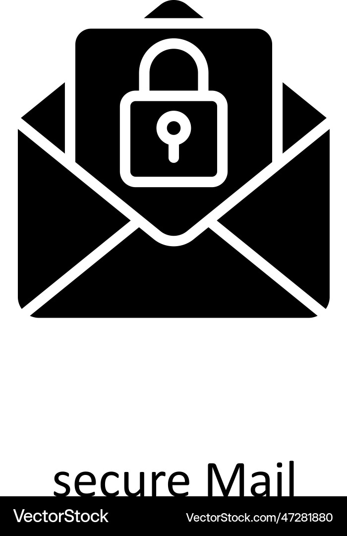Secure mail solid icon design Vector Image