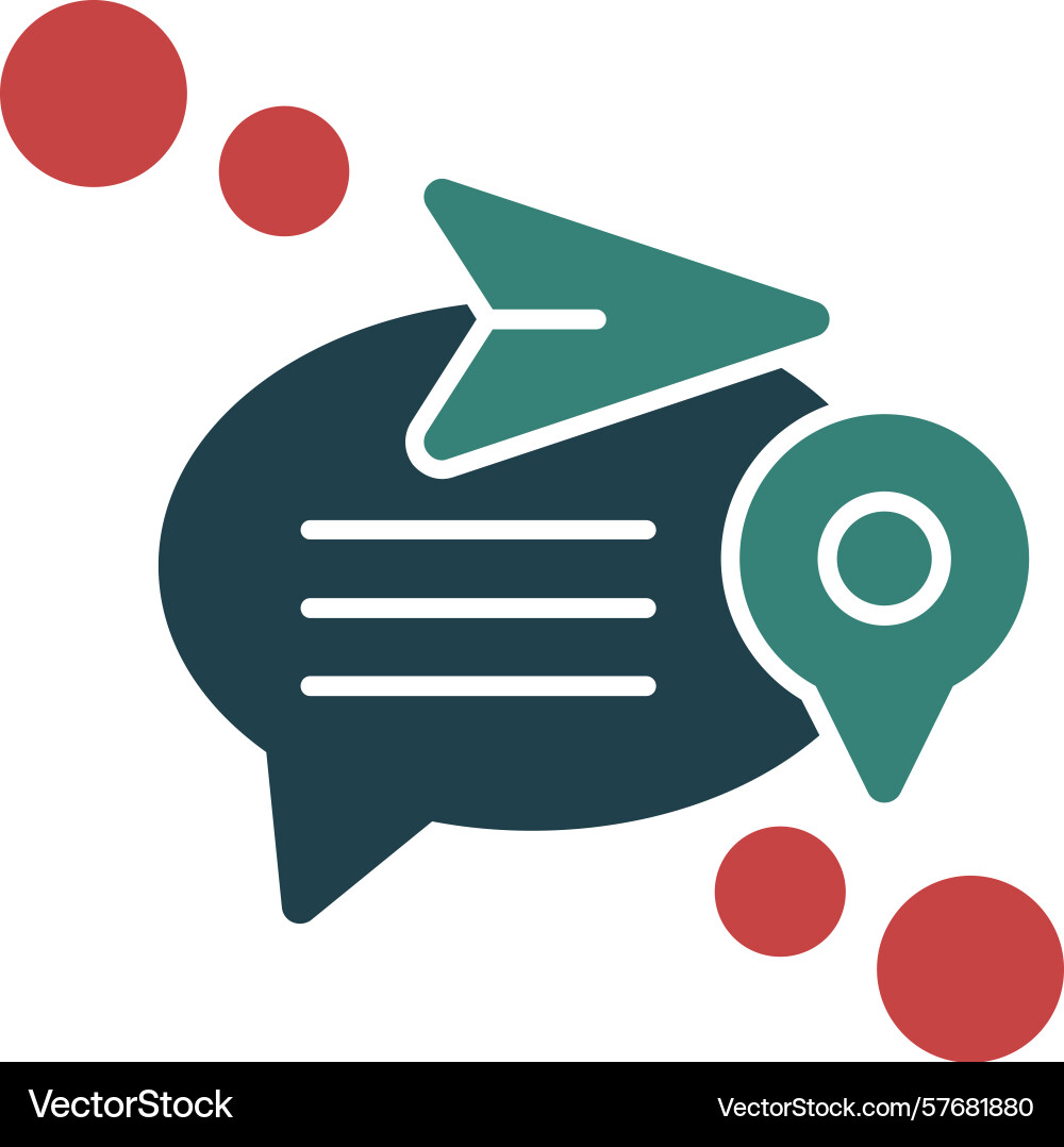 Send location glyph multi color icon vector image