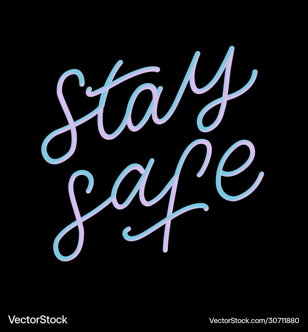 Slogan stay home safe quarantine pandemic letter vector image