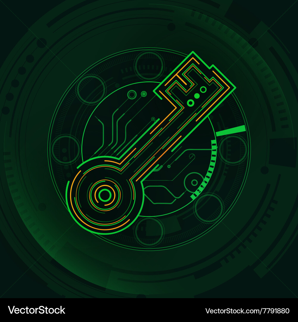 Technological Key Interface vector image