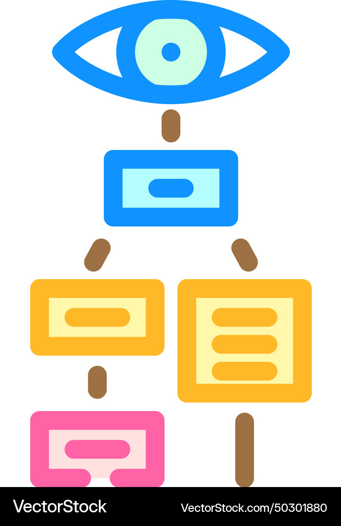 Visual hierarchy ux ui design color icon Vector Image