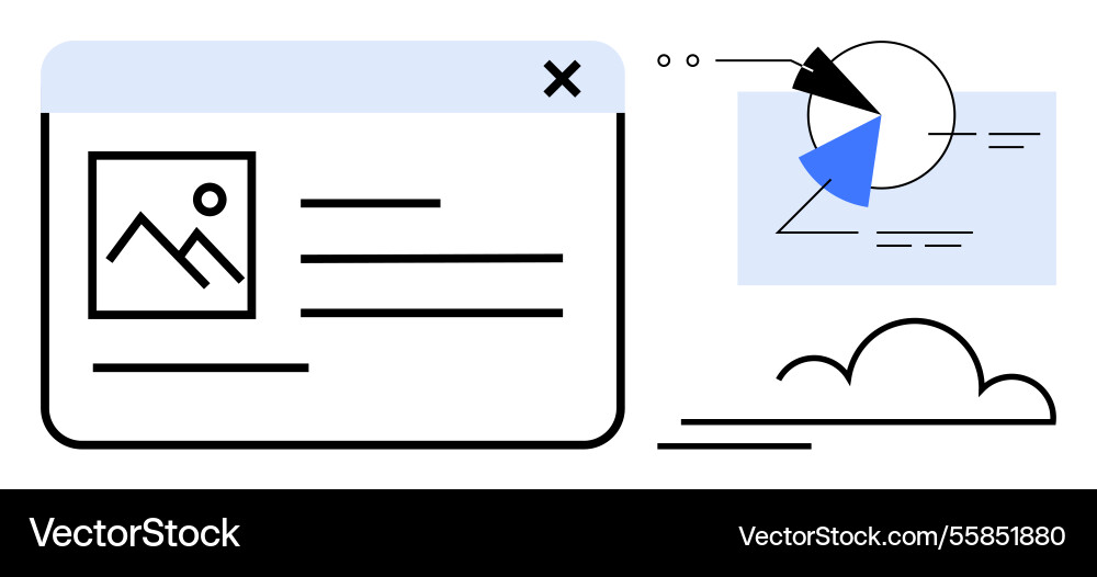 Web interface with data analysis tools Web interface with data analysis tools vector image