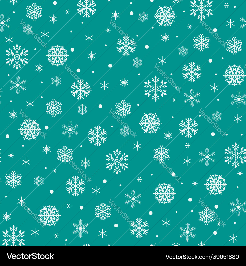 Winter Snowflake Seamless Pattern vector image