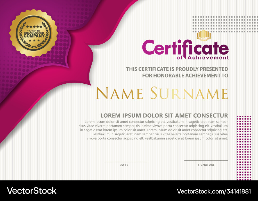 Certificate template with dynamic and futuristic Certificate template with dynamic and futuristic Vector Image