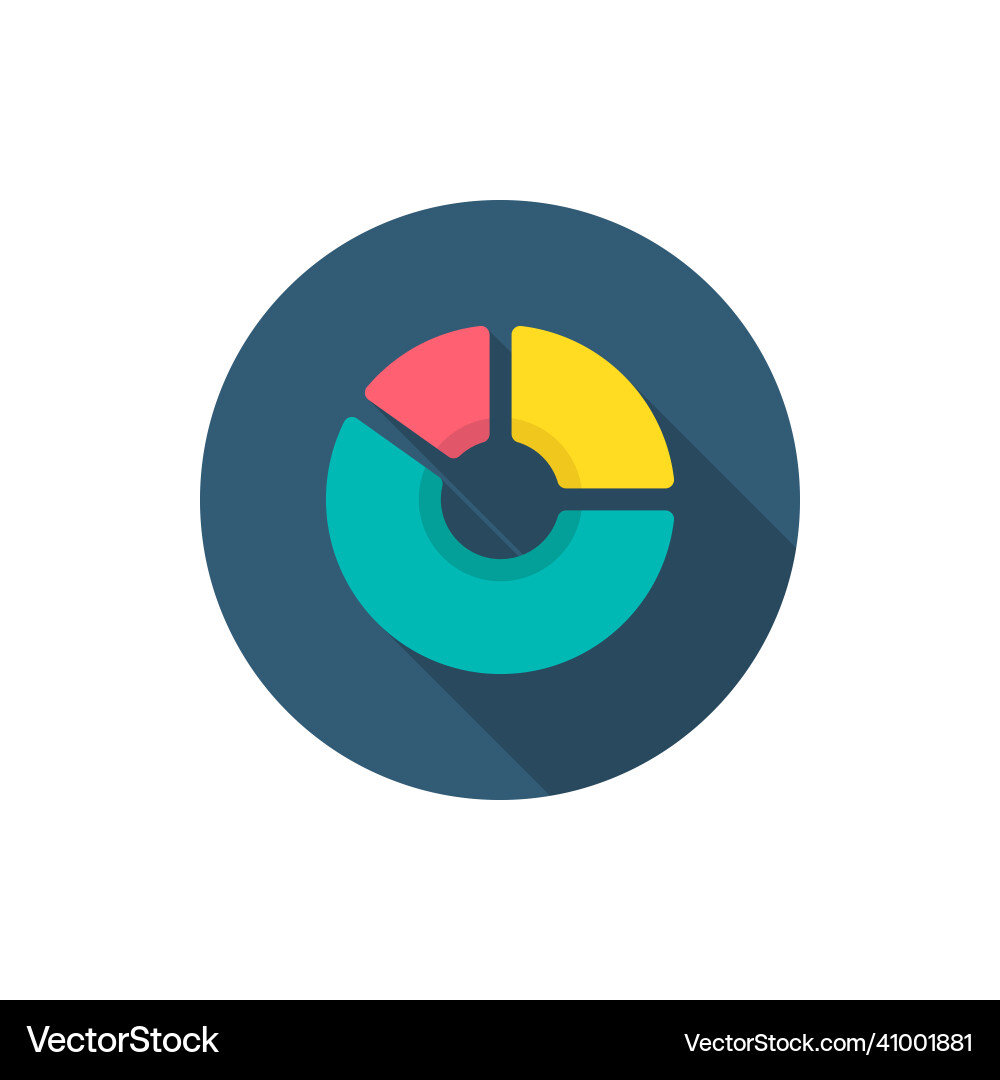 Chart analysis icon flat design style with long Chart analysis icon flat design style with long vector image