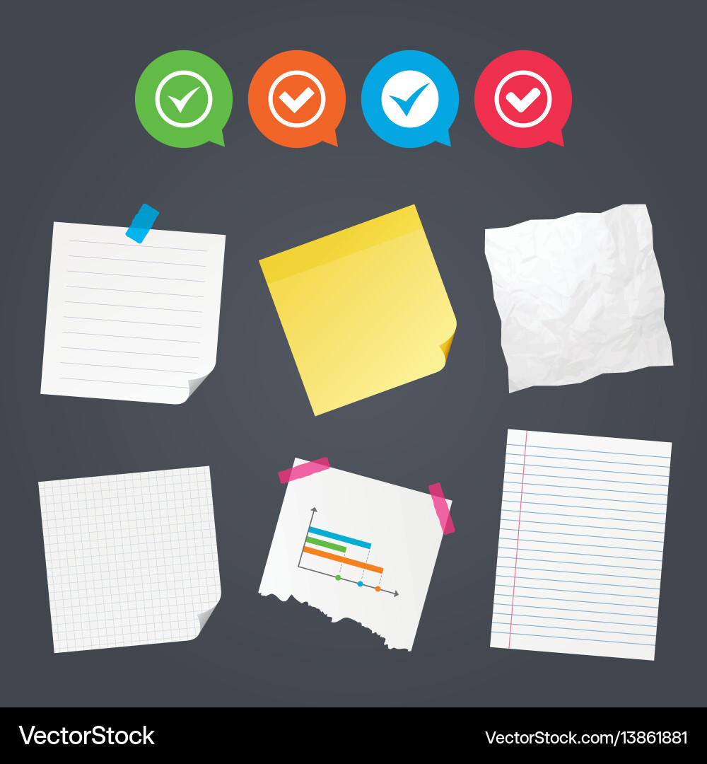 Check signs checkbox confirm icons Vector Image