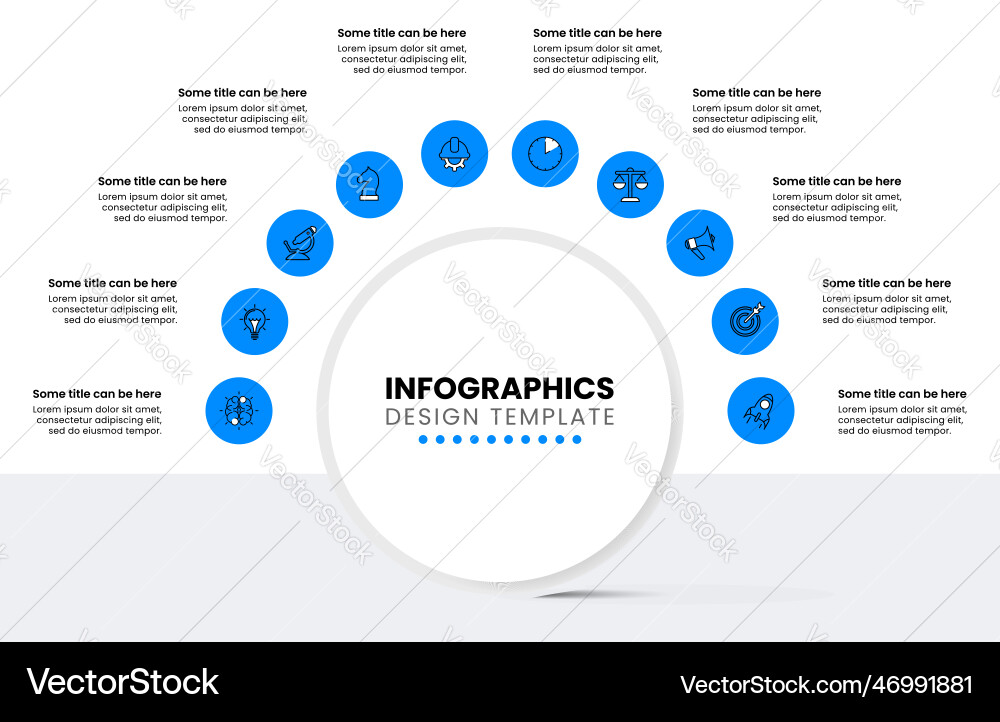 Circular Workflow Template with Icons Vector Image