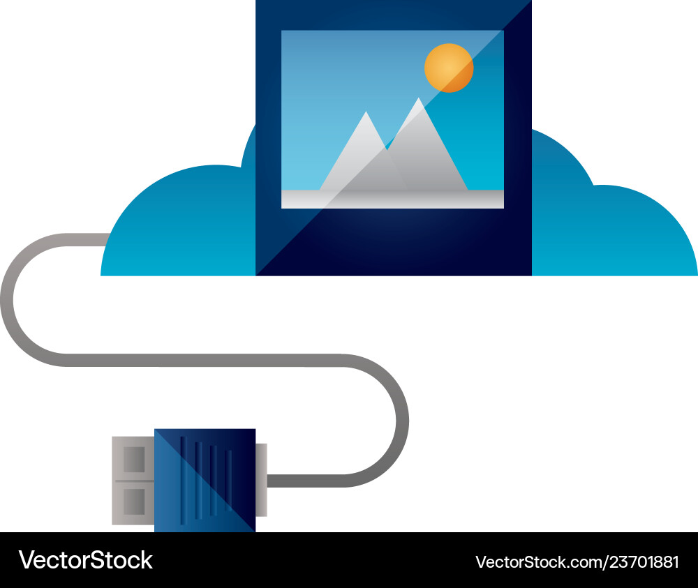 Cloud computing connector vector image