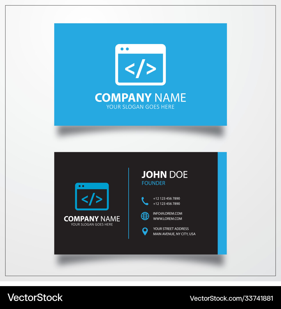 Coding icon business card template vector image