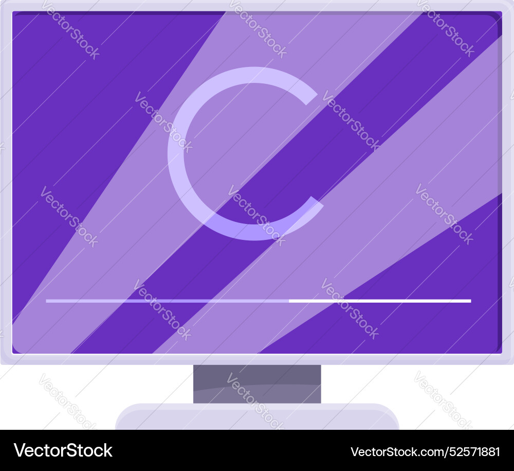 Computer monitor displaying copyright symbol Computer monitor displaying copyright symbol vector image
