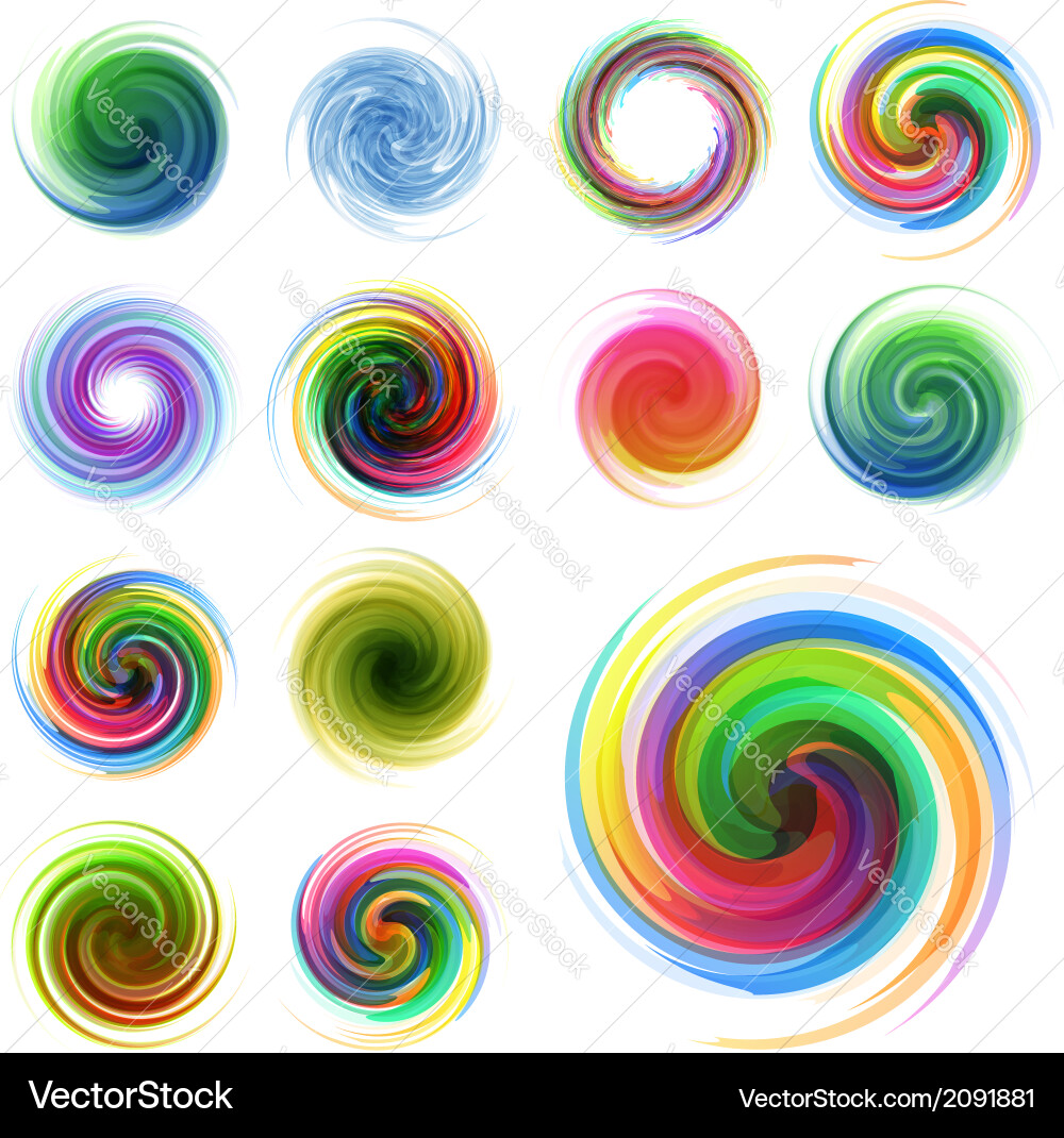 Dynamic Swirl Icon Collection vector image