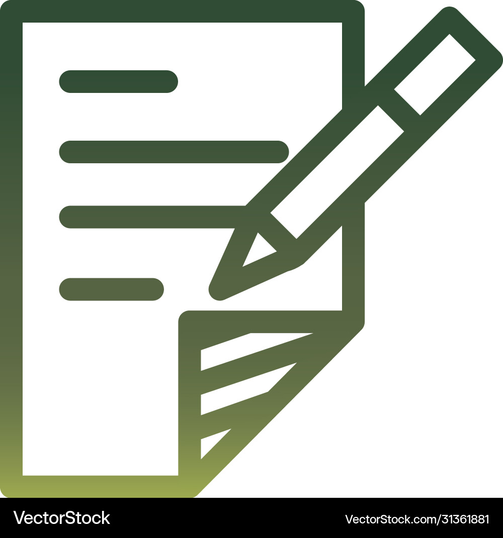 Isolated document and pencil gradient style icon Vector Image