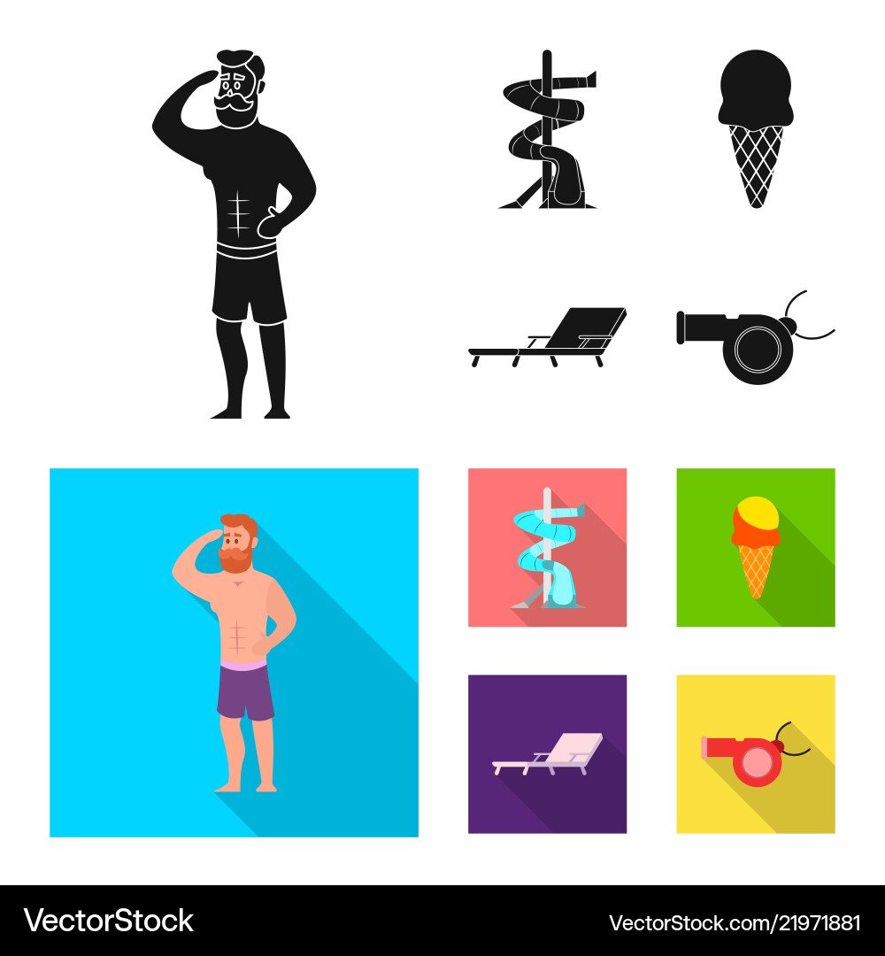 Isolated object of pool and swimming symbol set Isolated object of pool and swimming symbol set vector image