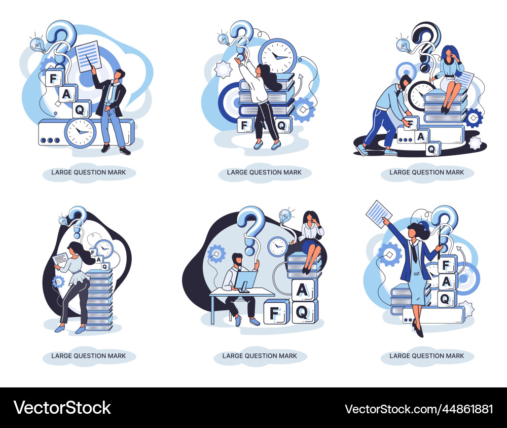 Ladge question mark problem and solution concept Ladge question mark problem and solution concept vector image