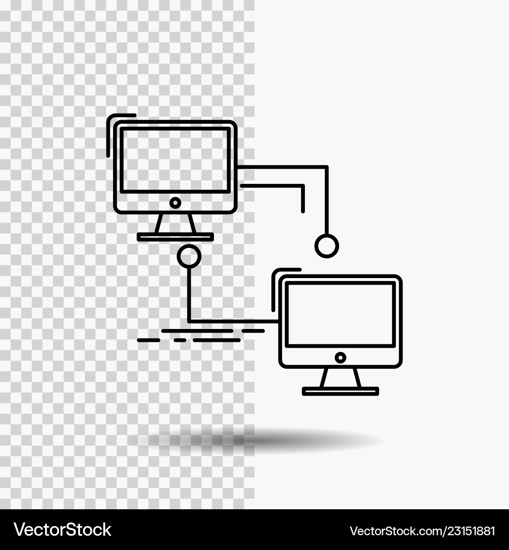 Local lan connection sync computer line icon Local lan connection sync computer line icon vector image