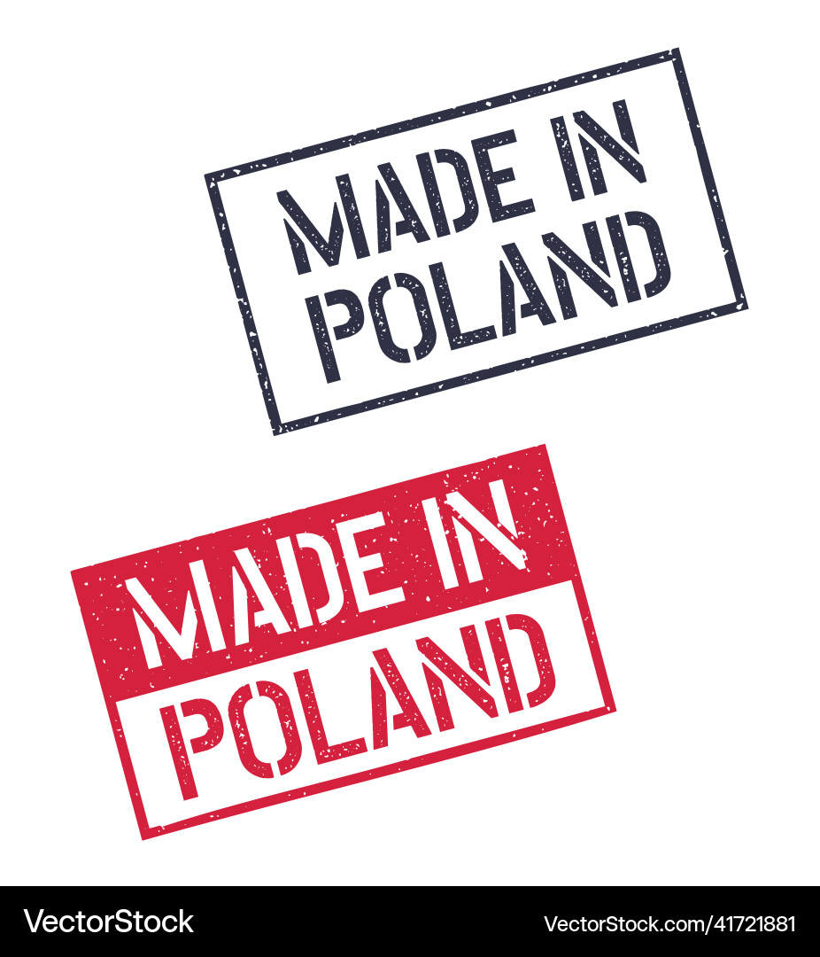 Made in poland stamp set product vector image