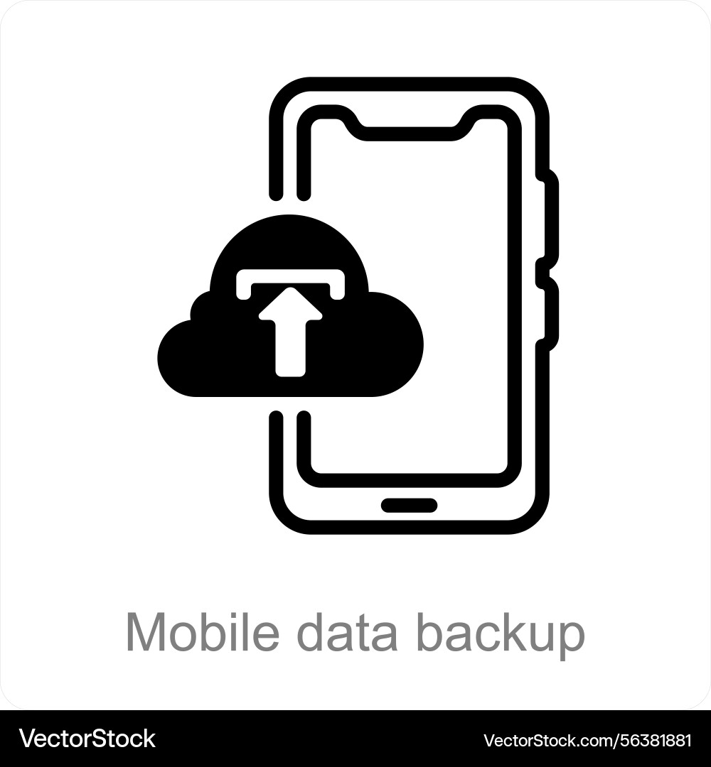 Mobile data backup icon concept Vector Image