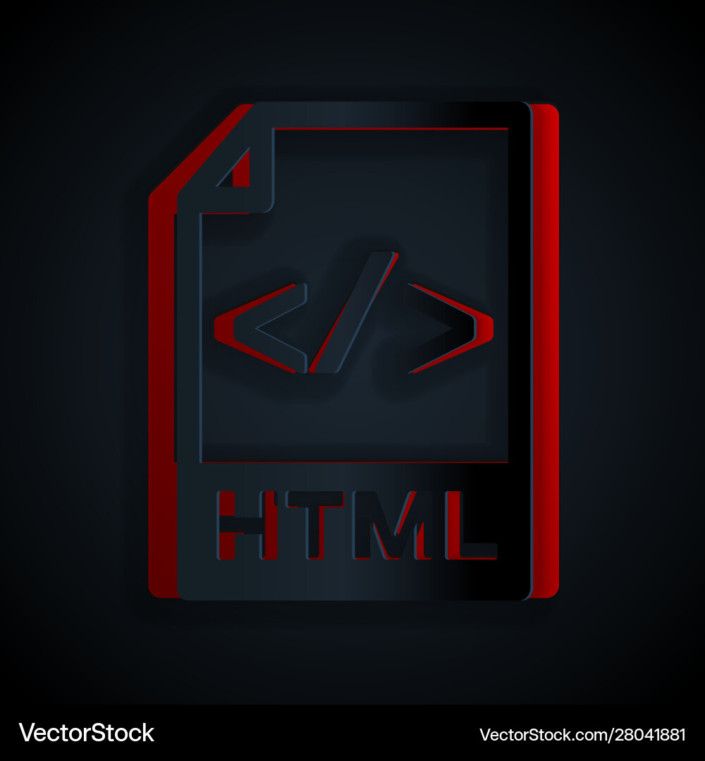 Paper cut html file document download button Paper cut html file document download button Vector Image
