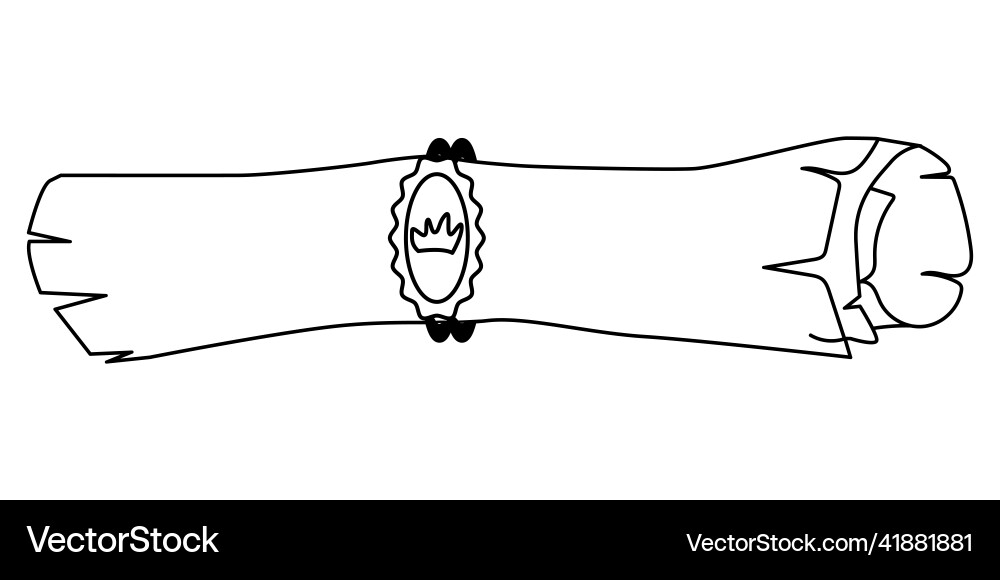 Paper scroll with wax seal of the crown simple Paper scroll with wax seal of the crown simple Vector Image