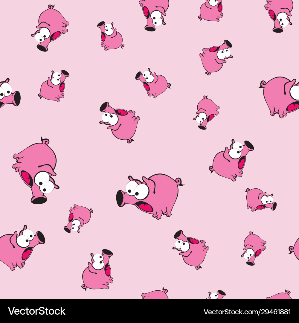Seamless pattern background with scared pigs vector image