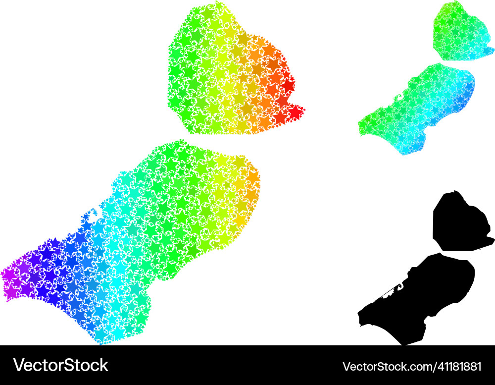 Spectrum gradient star mosaic map of flevoland vector image