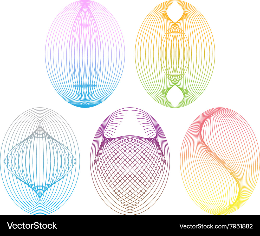 Abstract wave in ellipse shape vector image