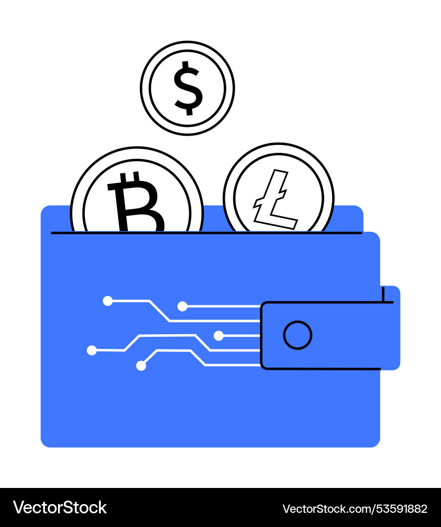 Bitcoin billfold icon with mining Bitcoin billfold icon with mining vector image