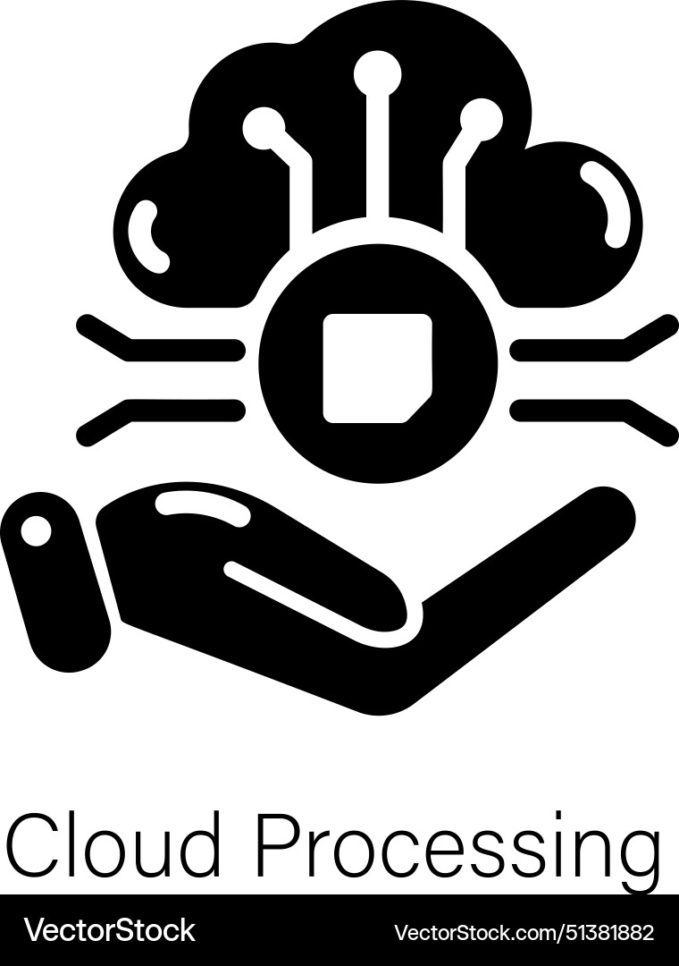 Cloud processing vector image