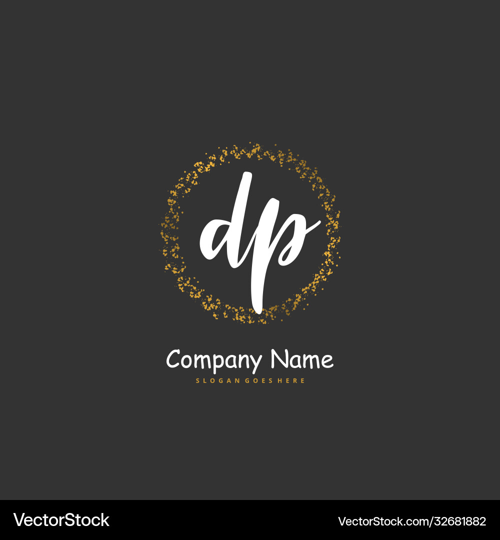 D p dp initial handwriting and signature logo Vector Image
