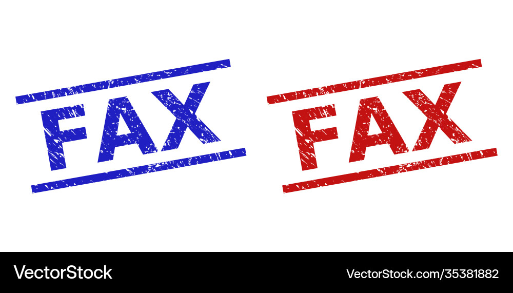 Fax seals with grunge style and parallel lines Vector Image