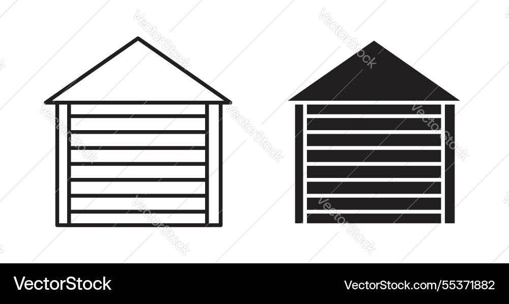 Garage icon set in thin line for web Garage icon set in thin line for web Vector Image