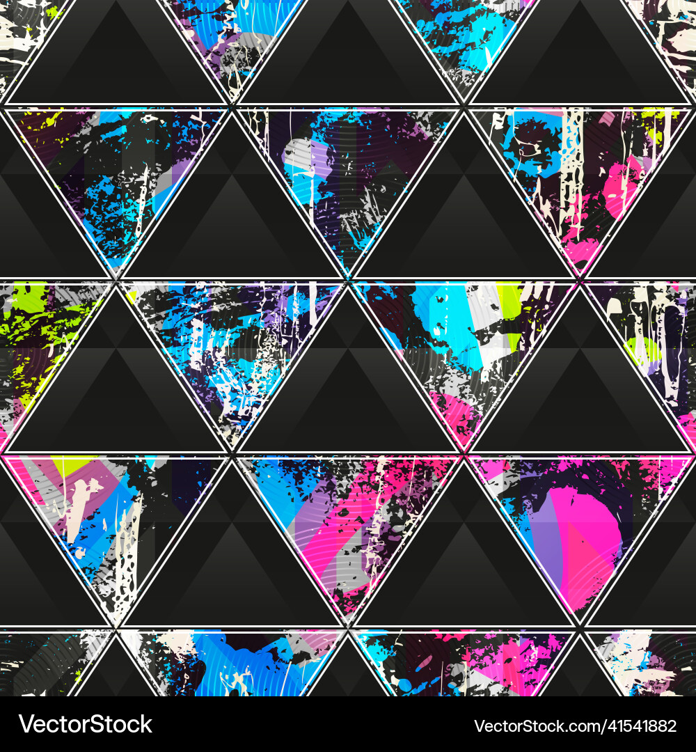Grunge Triangle Pattern vector image