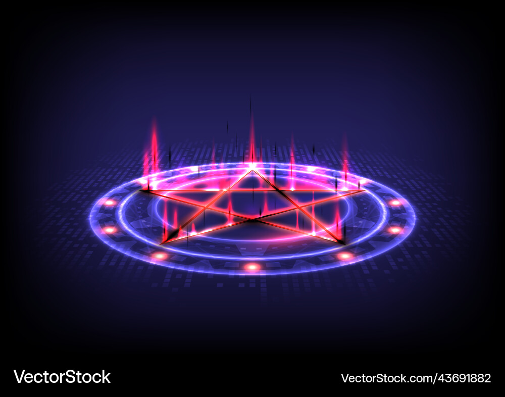 Gui and ui virtual reality glowing portal hud vector image
