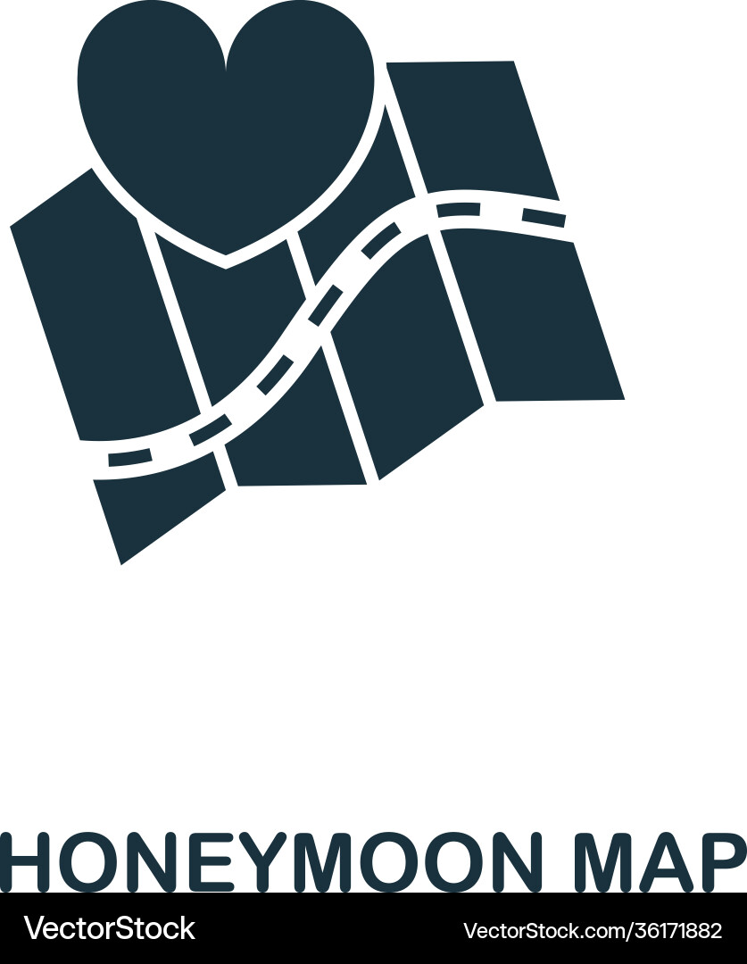 Honeymoon map creative icon simple element vector image