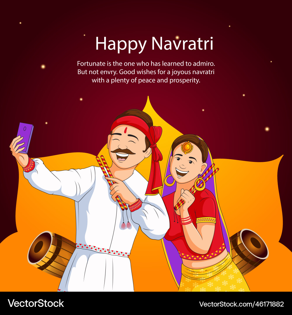Indian hindu festival happy navratri banner design Indian hindu festival happy navratri banner design vector image