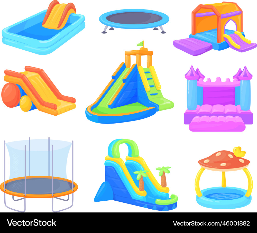 Inflatable Playgrounds & Slides vector image