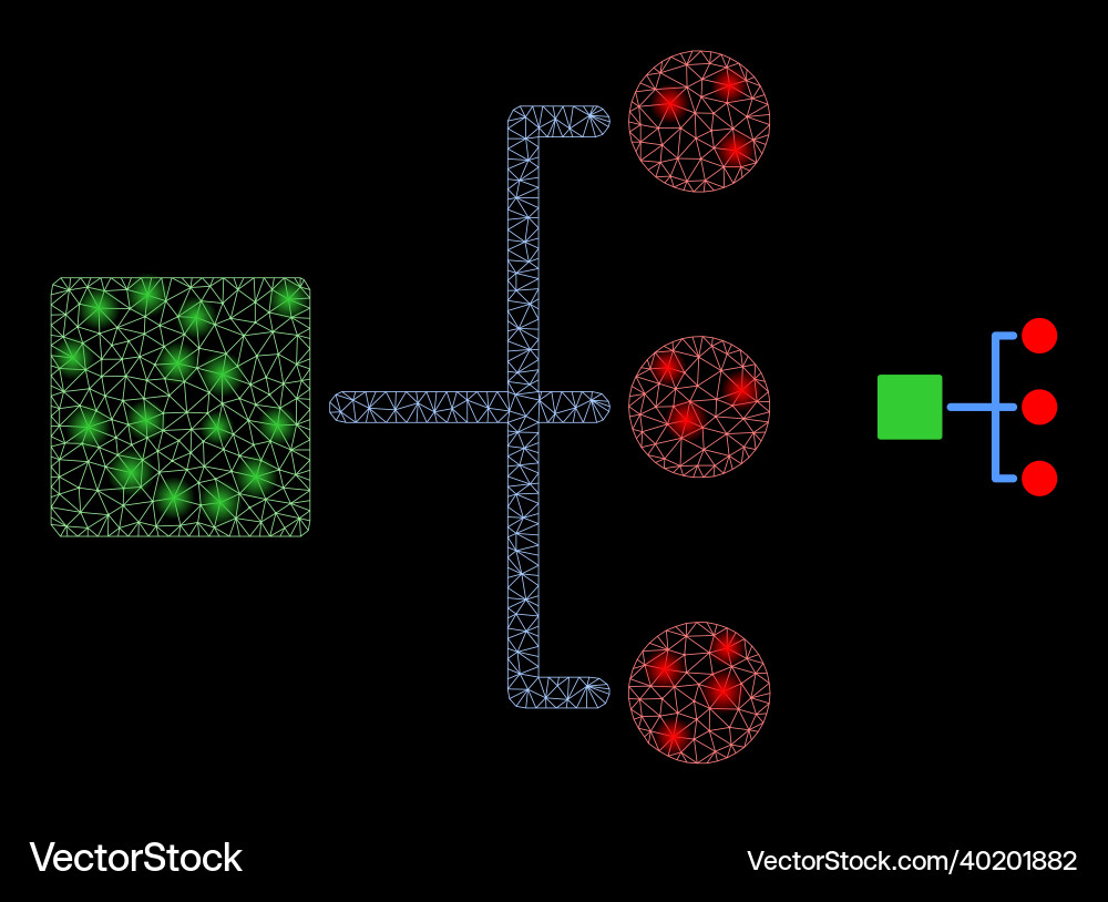 Mesh net hierarchy with light wire frame Mesh net hierarchy with light wire frame vector image