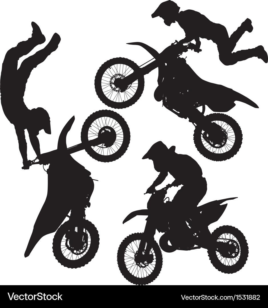 Motocross Jump Silhouette Vector Image
