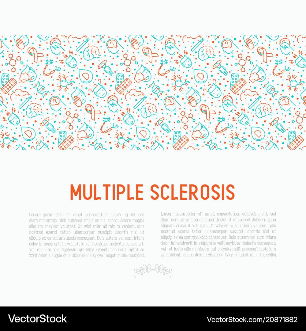 Multiple sclerosis concept with thin line icons Multiple sclerosis concept with thin line icons vector image
