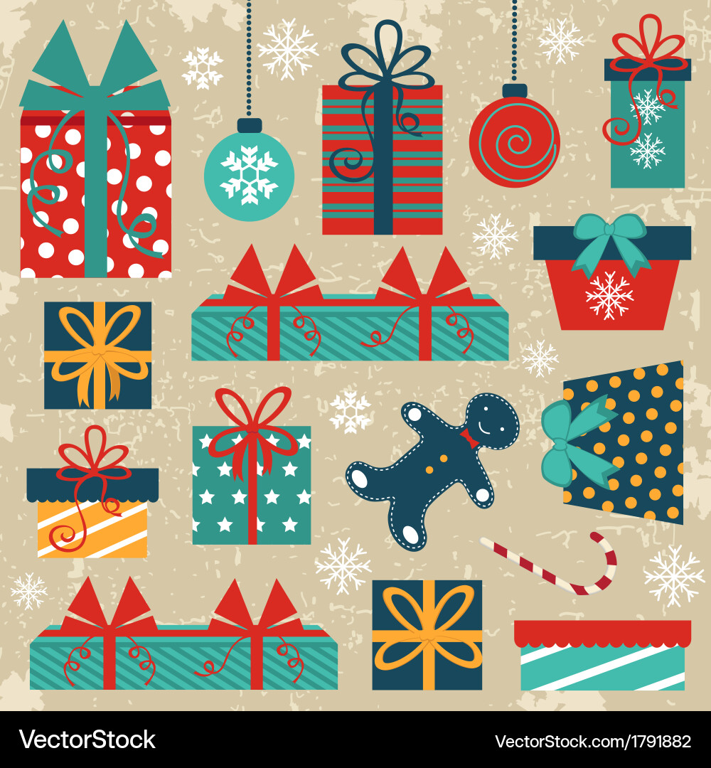 Retro Christmas Wallpaper Vector Image