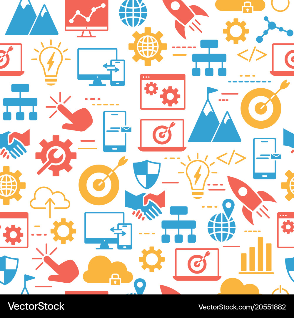 Seamless pattern with hosting server database vector image