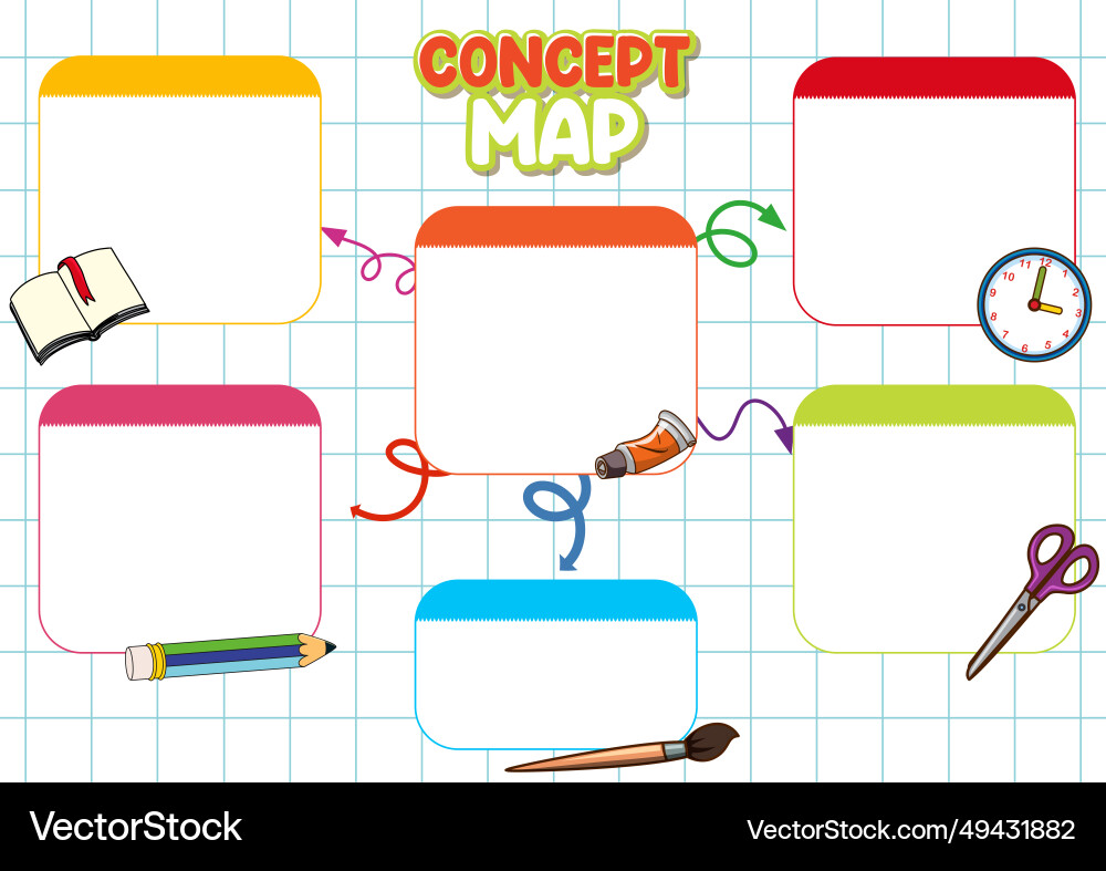 Student concept map template for visual learning vector image